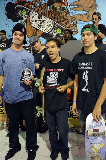 Matt Miller came up to accept the award on Evan Smith's behalf for winning the Bowl Jam.<!-- Make-A-Wish Article -->