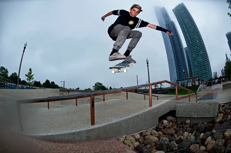 <!--dachiday2-->

Alex Midler handling skating in the rain better than some with a Kicky Backlip.