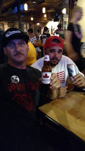 <!--bokmaartshow-->

“Beers for Bokma” - Jimmy “The Greek” Marcus was stoked they had Molson eh! While Matt enjoyed a cold PBR, which proceeds from the sale of Pabst Blue Ribbon went to the fund.