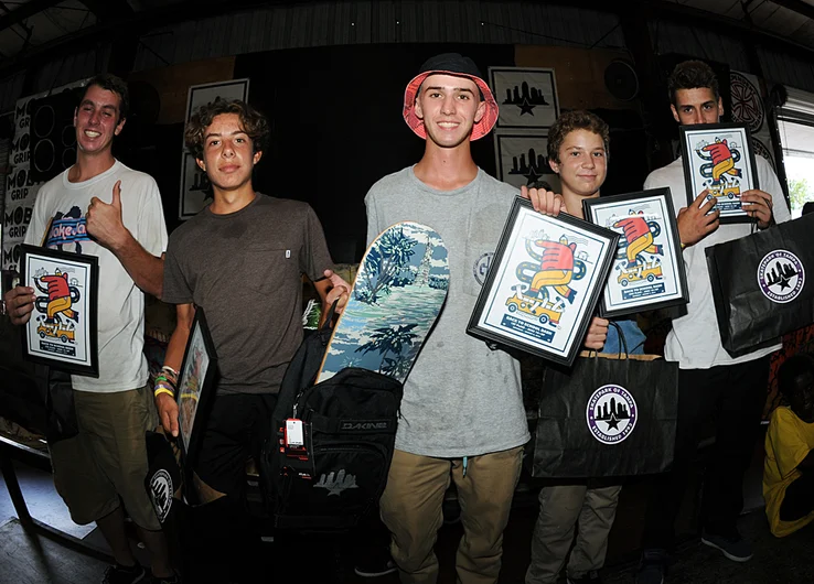 <!--bts14-->

16 and up winners from left to right: David Kennedy, 5th; Leo Moreno, 4th; Gavin Thompson, 1st; Landon Swan, 2nd; Chris Roque, 3rd.













