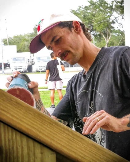 Matt does more than paint. He also helps us finish the ramp by sanding down all those rough spots.
<!--thursdayam2023practice-->