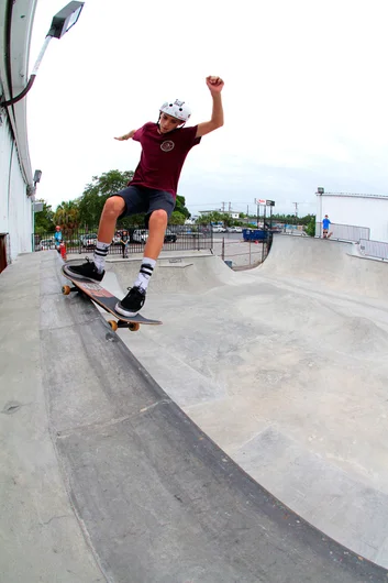 <!--btsb16-->

Jake Yanko was skating in the next couple heats but came outside for a photo! This FS Smith over the keyhole was for fun.