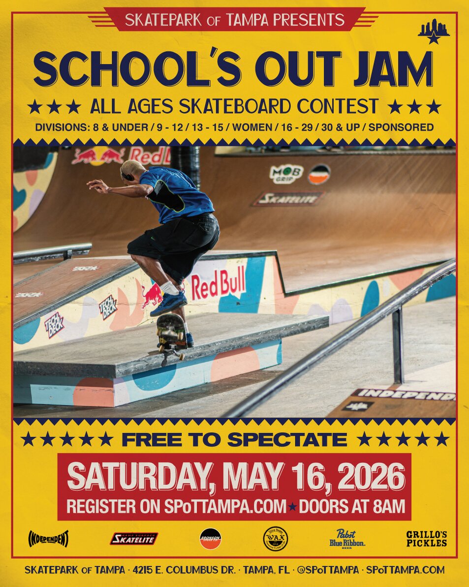 2026 School's Out Jam All Ages Skateboard Contest Flyer