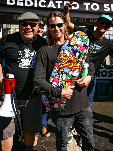 Old SPoT local Devon won a Bucky board. Time to come skate the ramp dude.
<!--tampaamsunday2023-->