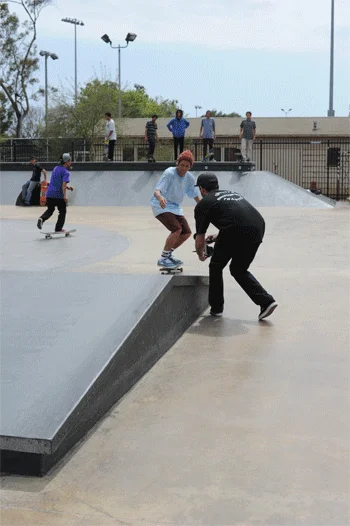 It's now back to play time and we're at Stoner Park where Sebo is blowing us away with his front foot balancing acts.<!-- A California Work and Play Day -->