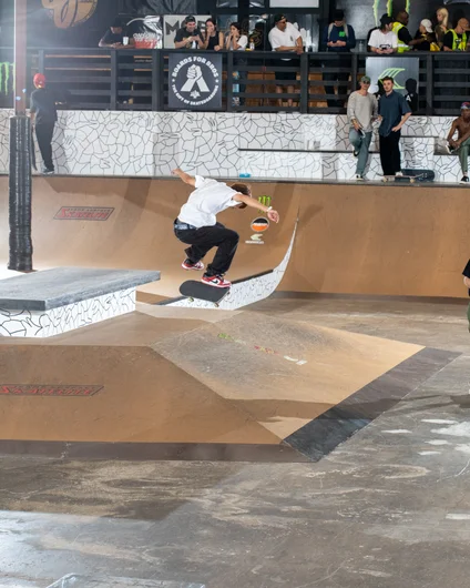 Yuto was doing this nollie frontside flip over the hip every try.

<!--tampapro22fridaypractice-->