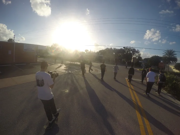 <!--toamia-->

The next day, it was off to Stuart to stop by 561 skate shop and skate with the crew. Check out Josh’s filming steez as he chases the crew.