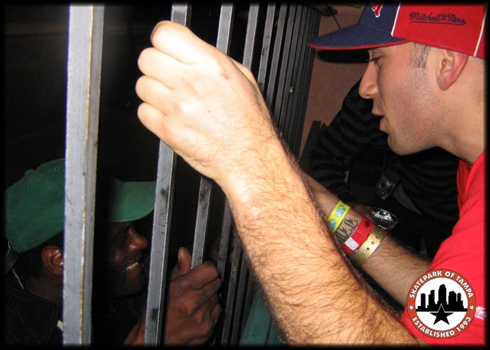 Anthony Shetler negotiates with a bum