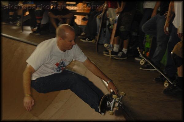 Binky getting the frontside grind party started