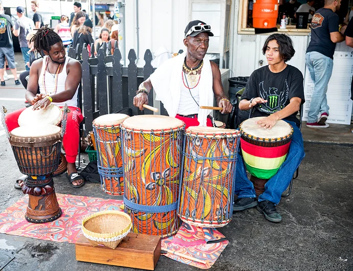 Mustafa Wright kept the beats flowing in the courtyard
<!--saturdaytampapro2021-->