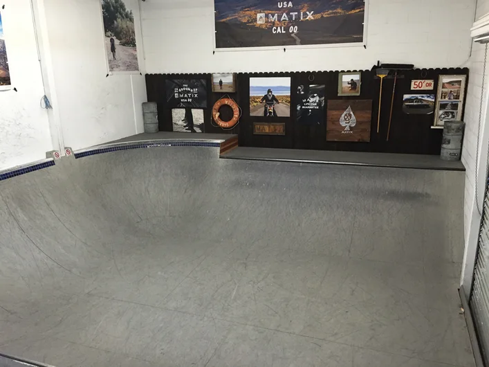 <!--vansca-->

We hurled our way down the 101 from Santa Barbara back to LA to the heart of Compton to check in with our homie Gabe Clement at the Matix HQ. My phone unfortunately died, but not before I could grab a photo of the mini-ramp the fellas have in the back. Pretty damn tight but between the corners and tiling under the coping, this thing is fun! What more do you really need? Huge thank you to all those who showed us around and the biggest thank you to Vans for the invite out to check out the video! Stay tuned for details on the Tampa premiere of Propeller coming 05/03!