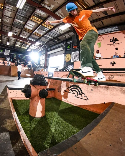 Boards for Bros representative Atom Blanford with a picture perfect back tail. 

<!--schoolsoutjam2023-->