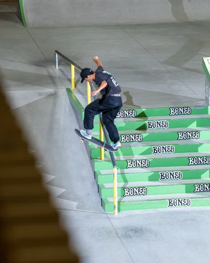 Taiga Nagia warms up with a casual front blunt.

<!--damnamjapan2022day1-->