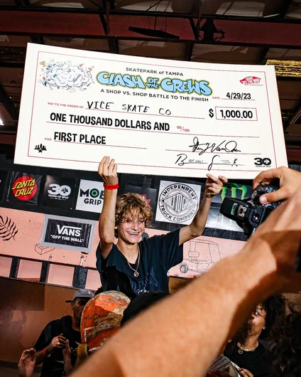 This will not be the last time you see Noah holding a big First Place check; I guarantee… Congratulations Vice Crew!

<!--clashofthecrews23finals-->