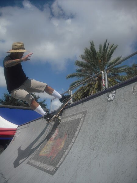 Justin Ryan warmed up the ramp with a lipslide