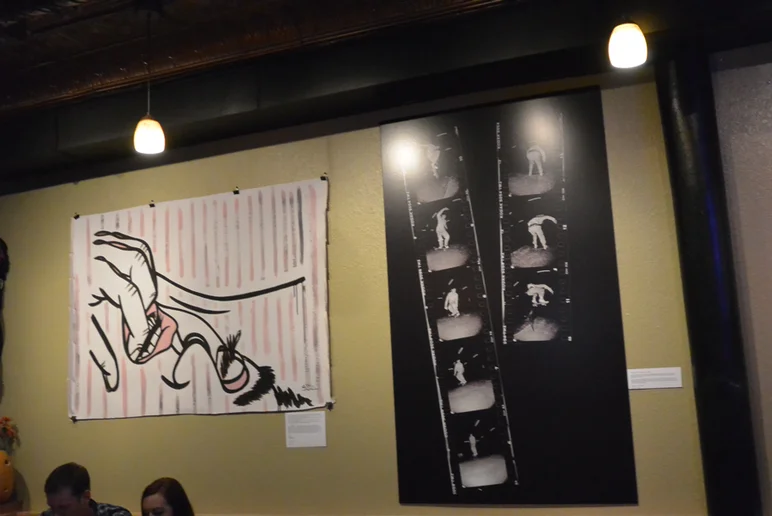 <!--bokmaartshow-->

“Candy Stripper” painting on canvas by Paul Otvos of Berlin, Germany on the left side looked amazing mounted on the wall in the main entrance. $1,500. <a href=