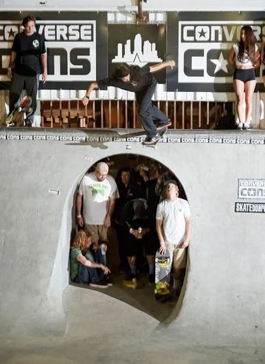 <!--pro16saturday-->

Tom Remillard warming up the course for the big evening event.