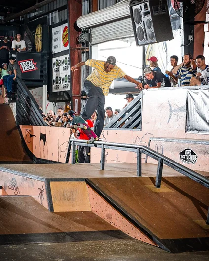 Javon Goodman - Back 180 Switch Crook; this was a big crowd favorite and landing him into 3rd place in Best Trick

<!--clashofthecrews23besttrick-->