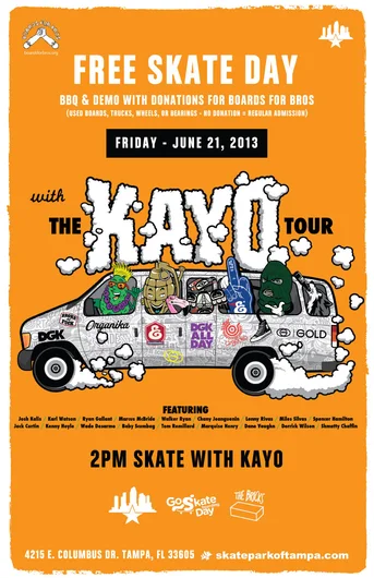 The Kayo Tour will be at SPoT on Go Skateboarding Day!  Friday, June 21, 2013.