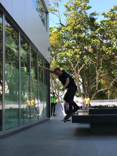 <!--miamitrip18-->

First spot of the day were these perfect marble ledges. Here's Derick with a picture perfect back smith.