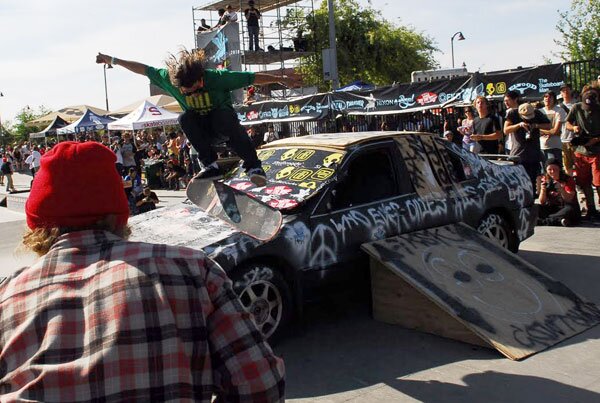 This double kickflip on a long board