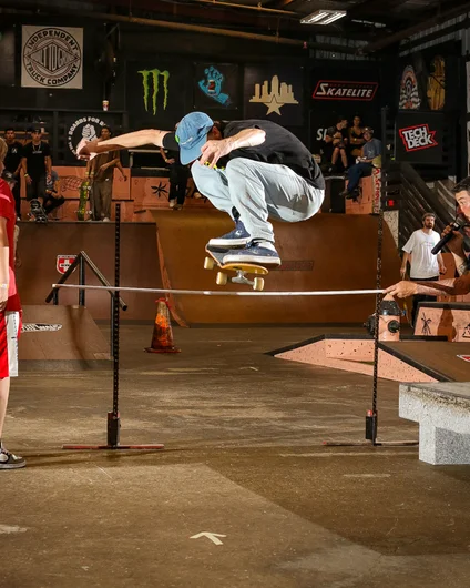 Our dude Peter Kryger came to play and took home the W on the High Ollie Contest

<!--goskateboardingday2023-->