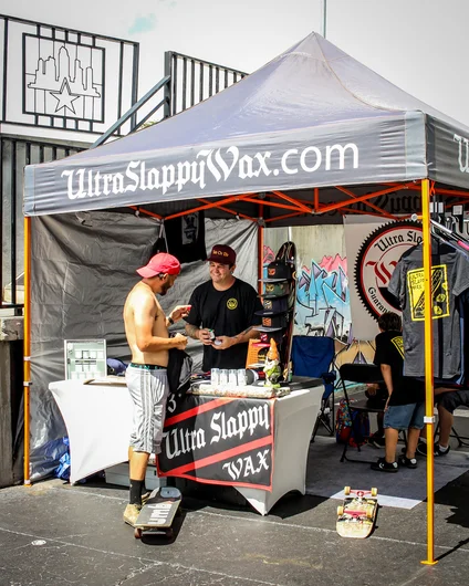 <!--btsb19-->

The Ultra Slappy Wax tent was here, giving out samples of the best local wax you can get around here.
