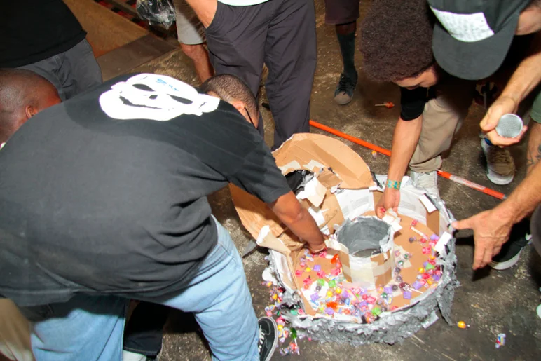 <!--andalewheelie-->

Instead it was thrown down, smashed, and rummaged through. Shirts, bearings, and candy for all!