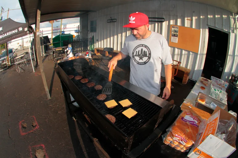 <!--awaydaysphotos-->

Bryan G. was taking charge at the park while everyone was away cooking up BBQ and making sure everything was going straight. 