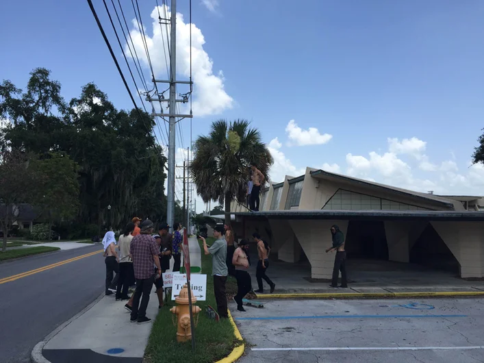 <!--bakeland-->

The guys wanted to ride by the roof gap that Reynolds switch ollied and kickflipped. We were almost instantly swarmed by security. 