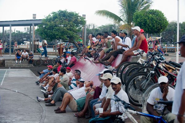 Sit down at the skate park