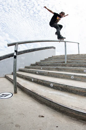 <!--daport14-->

Duarte Pombo is a local from Lisbon and he showed us a lot of crazy tricks today, like this front crook down the rail.