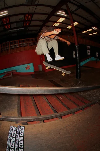 <!--ahday16cons-->

Derick Wynn - FS Shuv down the stairs. Derick is on our SPoT/Converse Flow Team and was ripping all day in those new spicy sneaks.