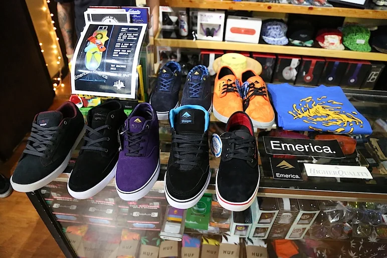 <!-- madeinemerica -->

Just some of the Emerica goodies we were giving away. 