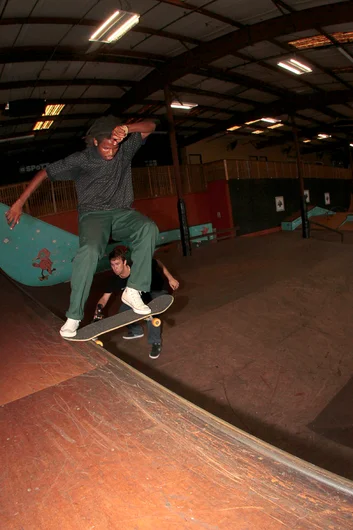 <!--eotmaug16-->

Derick Wynn coming through with a FS Tailslide into the big QP.