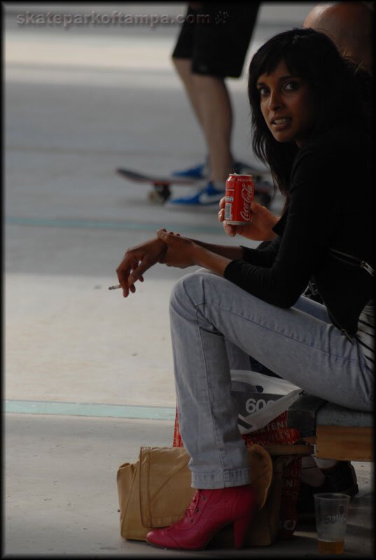 Amsterdam -  A smoking skate mom, literally