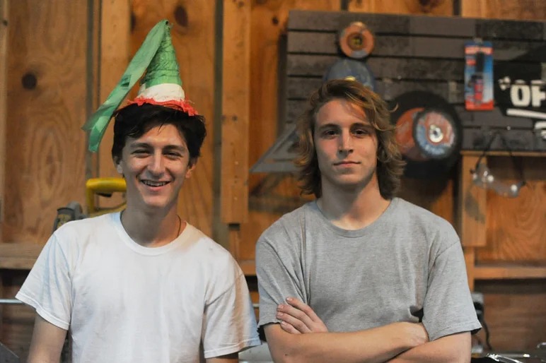 Jereme came  up on the hat Casey created.  Luke's about to learn inverts and street plants.<!-- etnies Beer and Burritos for the SPoT Staff -->