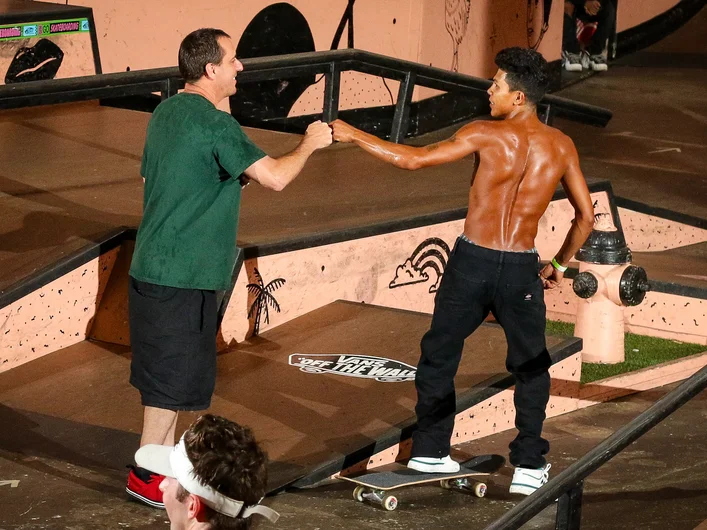 Westside founder and longtime SPoT homie John Montesi escapes the rain to give away from dough!

<!--goskateboardingday2023-->