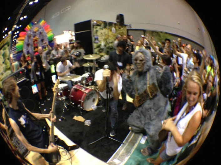 <!-- surfexpo2013 -->

Volcom had a band play just after Yoga practice, and Bigfoot made an appearance in the pit.