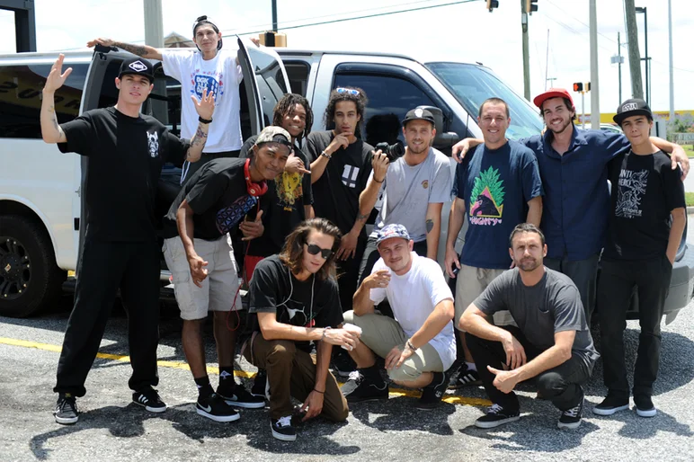 <!--Copa2014-->

To all of our surprise, the Westside Skateshop team stopped at the same exit. We watched their carload pull into the restaurant across the street, so we called them over for a quick rendezvous.
