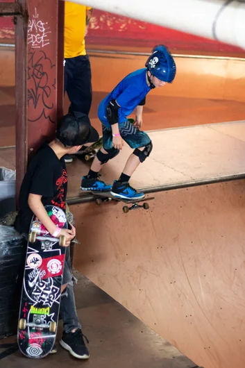 <!--CAMP2018PHOTOS-->

Most of these kids are dropping in for the first time, which is the go-to goal once they get comfortable on a board.