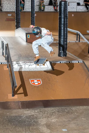 Going to flat this time on the kickflip. Take a look at that back foot catch!

<!--schoolsoutjam22-->