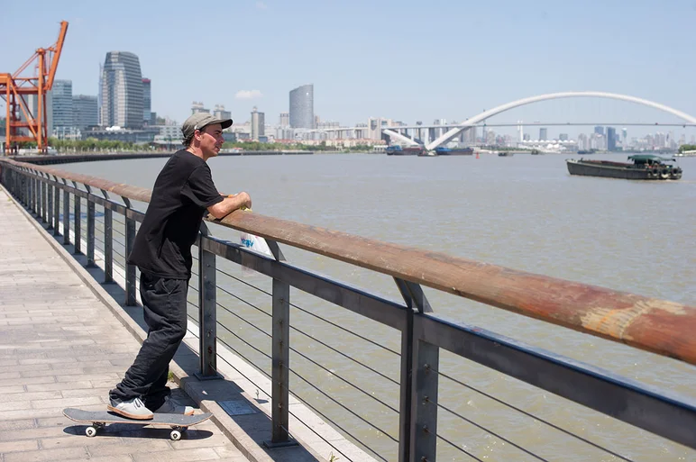 <!-- damnamchina2013 -->

Mr. Craig enjoying the view of the sketchy river water. 