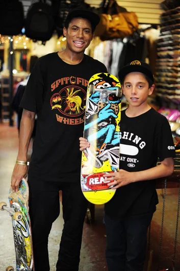 Ishod hung out and skated all weekend.  As he walked by, Alex Midler was busy setting up one of his boards.<!-- Tampa Am 2012 Photos -->