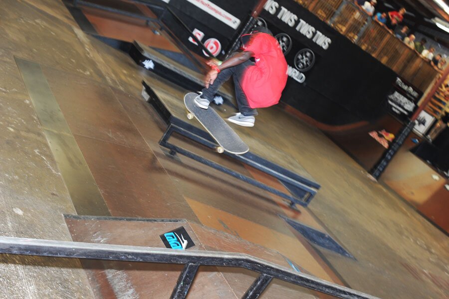 Zion Wright with a hardflip to flat