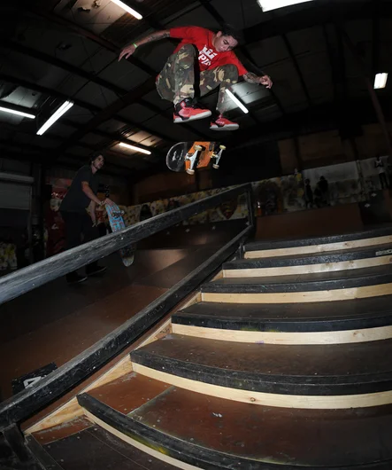 <!--hj2014-->

Yonis Molina took the cake with this blasted fakie heelflip over the rail into the bank. Such a hard and rare trick.




