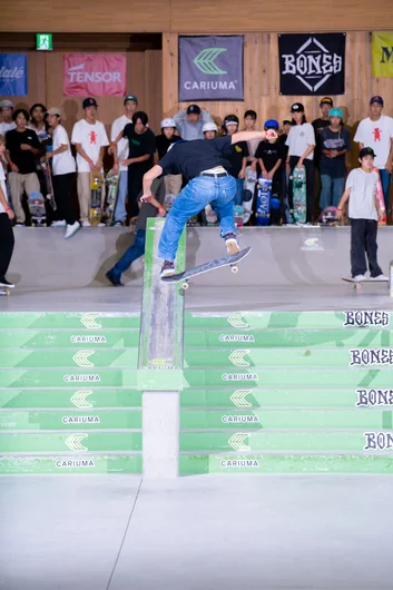 Hozumi Kai had these on lock some how. Backsideflip nosegrind 

<!--damnamjapan2022besttrick-->