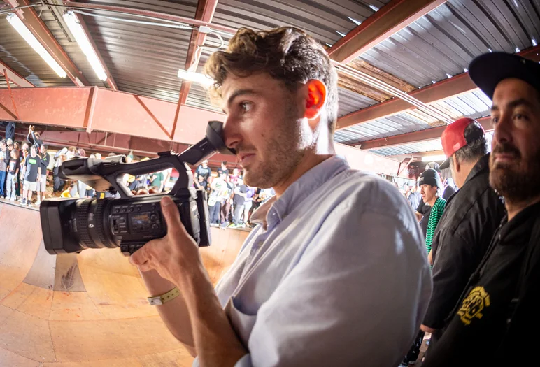 Vincent took a break from the board and picked up the Sony

<!--tampapro22madnessbowljam-->