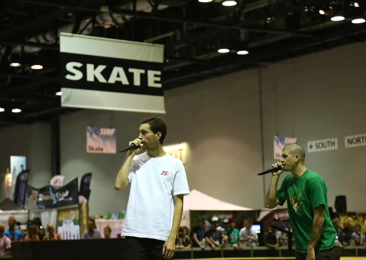 <!-- surfexpo2013 -->

Dickies TM Daniel Wheatly and Pat McClain from AntiHero were on the mic all weekend. Daniel had to leave right after the contest Sunday for Thrasher King of the Road. Good luck on the road Daniel.