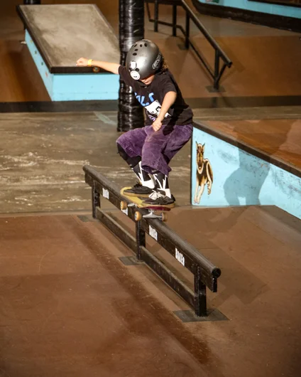 Ethan stands tall with a 50-50

<!--schoolsoutjam24-->